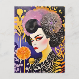 Postal Naranja púrpura de la Reina de la Arrastración Mag