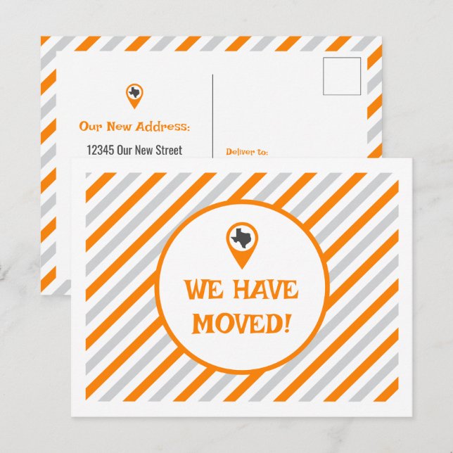 Postal Naranja Que Hemos Movido A Tiras En Movimiento (Anverso / Reverso)