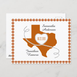 Postal Naranja quemado Texas Curling Ribbon Save the Date