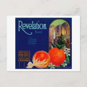 Postal Naranja Revelador LabelNaranjo, CA