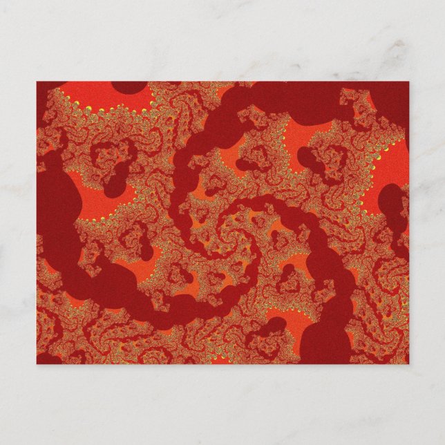 Postal Naranja rojo Swirl (Anverso)