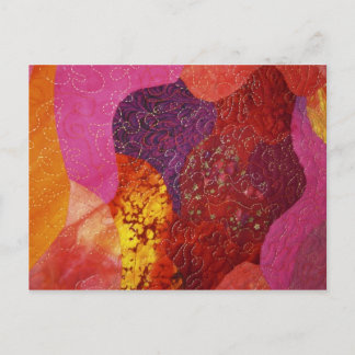 Postal Naranja rosa de Fuchsia y culto morado