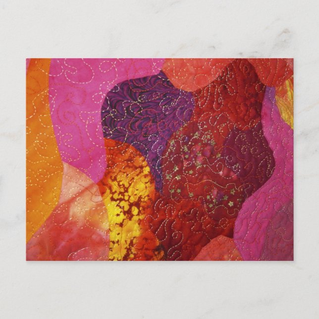 Postal Naranja rosa de Fuchsia y culto morado (Anverso)