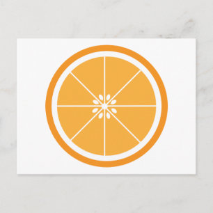 Postal Naranja Slice Fruit White