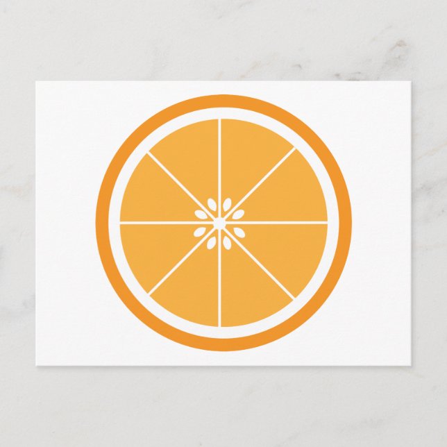 Postal Naranja Slice Fruit White (Anverso)
