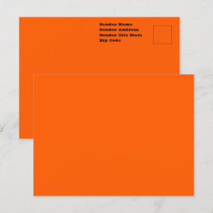 Postal Naranja Sólido Verdadero Brillante Color Sólido