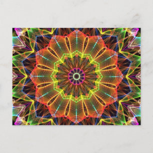 Postal Naranja Starflower kaleidoscope