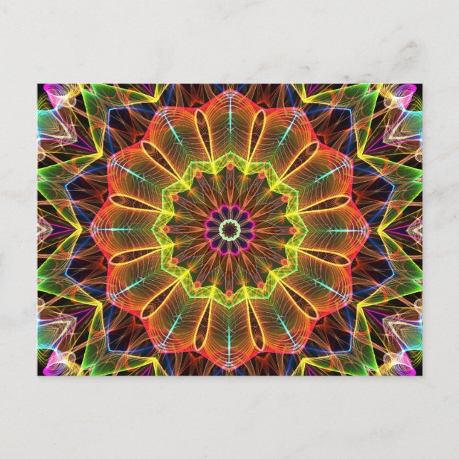 Postal Naranja Starflower kaleidoscope (Anverso)