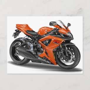 Postal Naranja Suzuki GSX-R600 en bicicleta