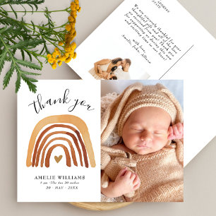Postal Naranja Terracotta Boho Arcoiris Baby Shower 2 Fot