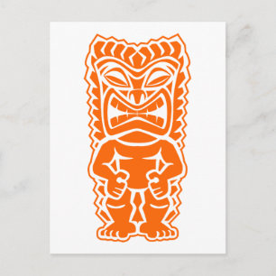 Postal naranja tiki totem