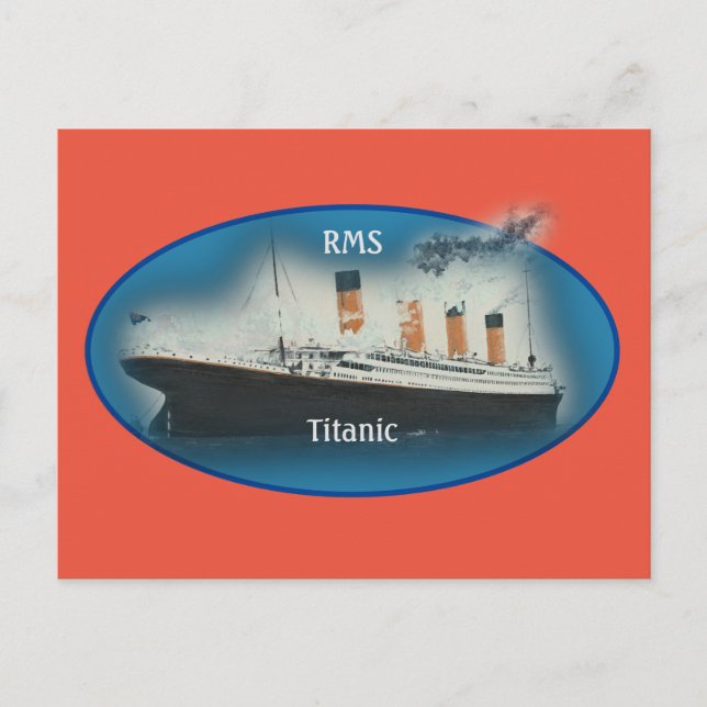 Postal Naranja Titanic Barco de la Línea Estrella Blanca  (Anverso)