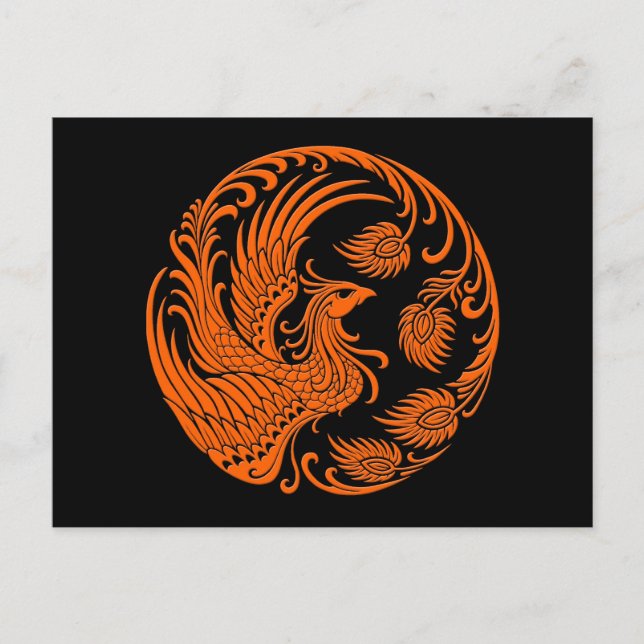 Postal Naranja tradicional Phoenix Circle (Anverso)