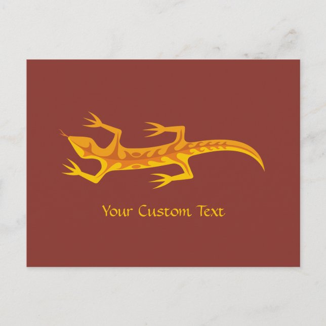 Postal Naranja Tribal Lizard (Anverso)