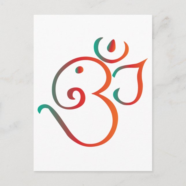 Postal Naranja verde de Om-ganpati (Anverso)