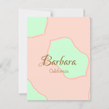 Naranja verde pastel boho añadir el nombre lugar e