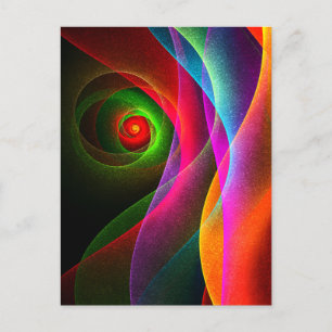 Postal Naranja Verde Rojo Patrón de arte abstracto modern