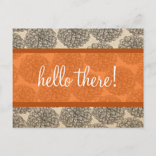 Postal Naranja Vintage Zinnia Postcard