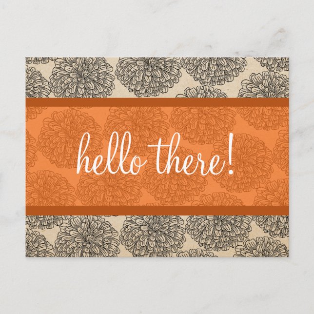 Postal Naranja Vintage Zinnia Postcard (Anverso)