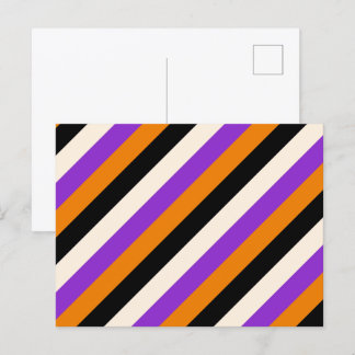 Postal Naranja Violeta Negro Raya Halloween