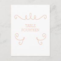 Naranja Whimsical Flourier Table Number Postcard