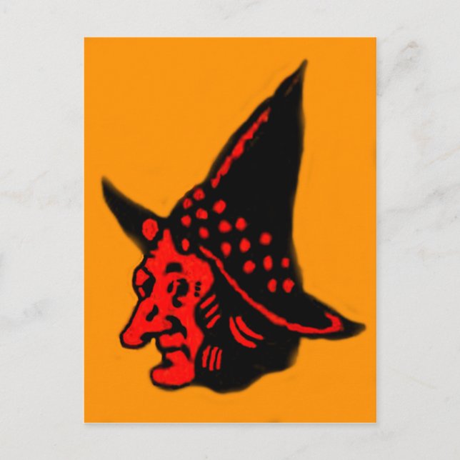 Postal Naranja Witch Halloween (Anverso)