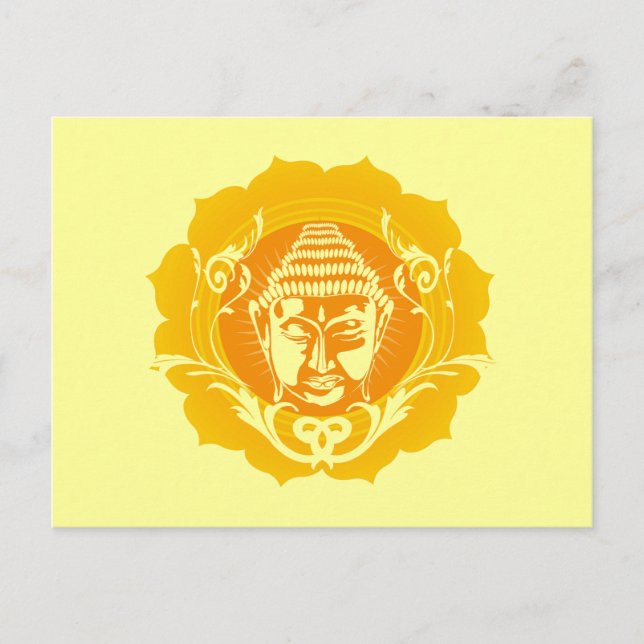 Postal Naranja y Buda Amarillo (Anverso)
