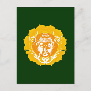 Postal Naranja y Buda Amarillo