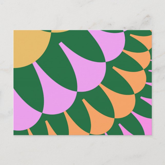 Postal Naranja y escalas verdes (Anverso)