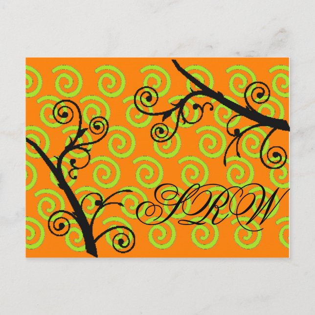 Postal Naranja y Lime Twisty Swirls (Anverso)