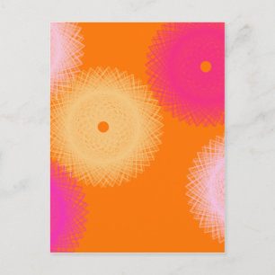 Postal naranja y rosa color pop