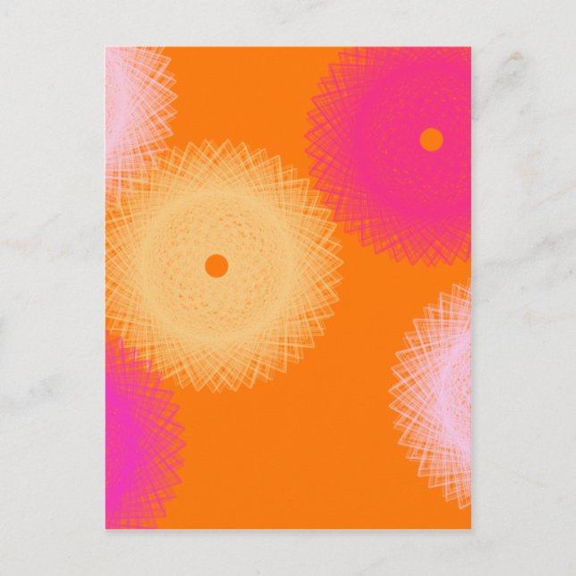 Postal naranja y rosa color pop (Anverso)