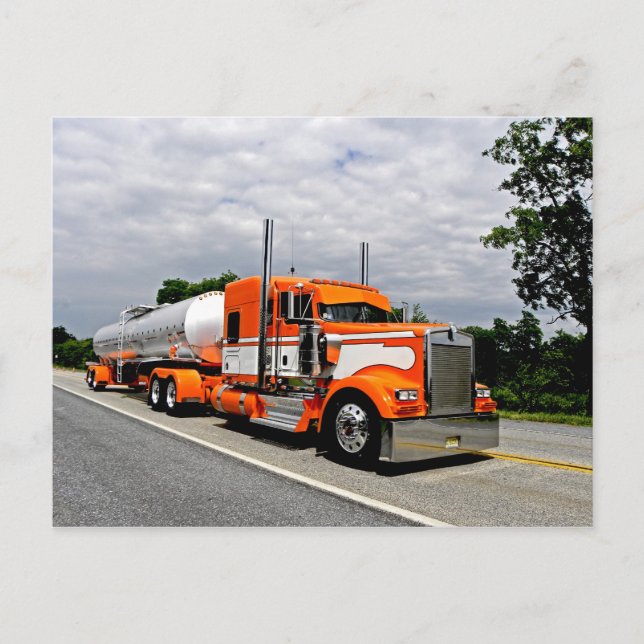 Postal Naranja Ya Jealous Kenworth Postcard (Anverso)