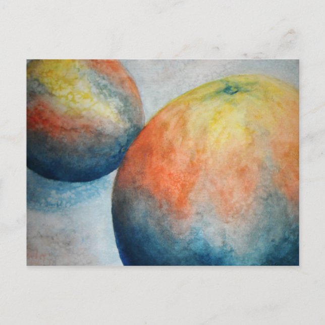 Postal naranjas de acuarela (Anverso)