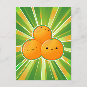 Postal Naranjas de Kawaii