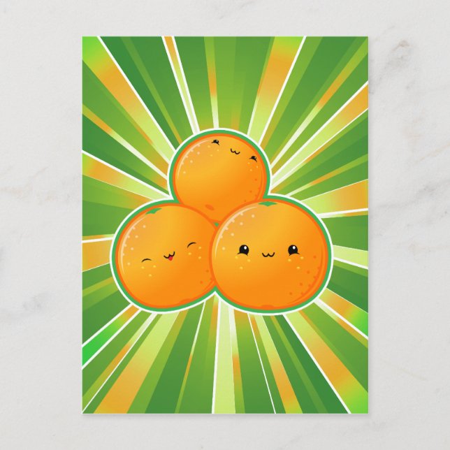 Postal Naranjas de Kawaii (Anverso)