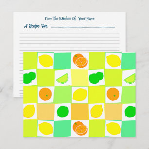 Postal Naranjas de limón Limes Citrus Recetas Editables