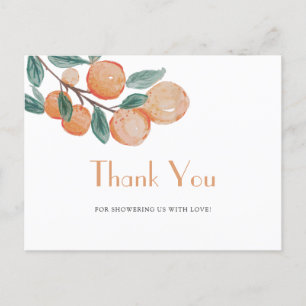 Postal Naranjas Green Leaf Baby Shower Gracias