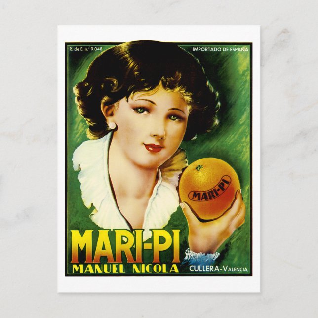 Postal Naranjas Mari Pi (Anverso)