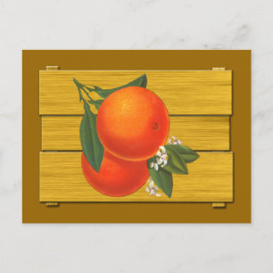 Postal Naranjas Vintage Crate Art Postcard