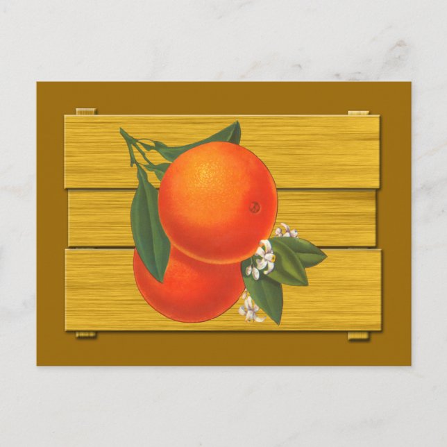 Postal Naranjas Vintage Crate Art Postcard (Anverso)