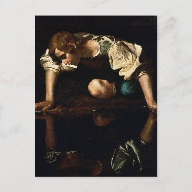 Postal Narciso de Caravaggio Postcard (Anverso)