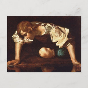 Postal Narciso de Michelangelo Merisi da Caravaggio