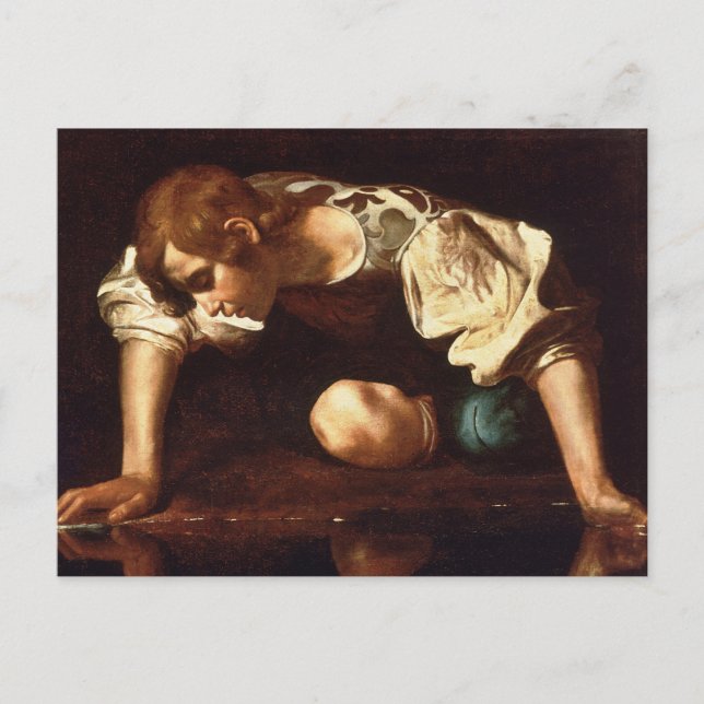 Postal Narciso de Michelangelo Merisi da Caravaggio (Anverso)