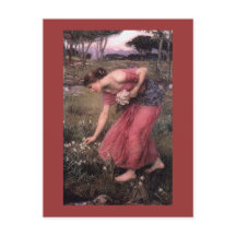 Narciso recogiendo flores en la pradera