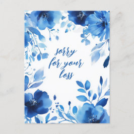 Postal NARRAMIENTO DE la acuarela de las flores azules po