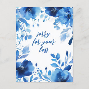 Postal NARRAMIENTO DE la acuarela de las flores azules po