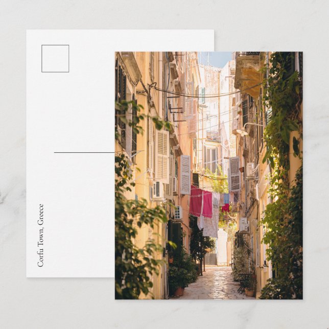 Postal Narrow streets of old Corfu Town (Anverso / Reverso)