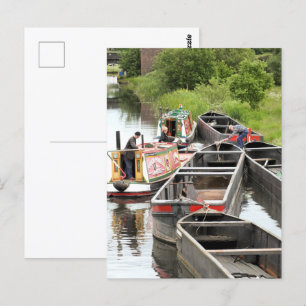POSTAL NARROWBOATS EN EL CANAL
