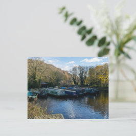 Postal Narrowboats Moored at Salterhebble Basin